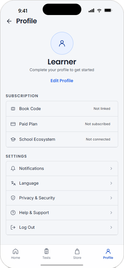 Gems Edge app — profile screen